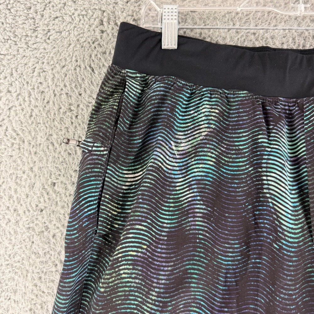 Lululemon Surge‎ Lined Shorts Mens Large Black Teal Ripple 9" Athletic Lined - Picture 2 of 11